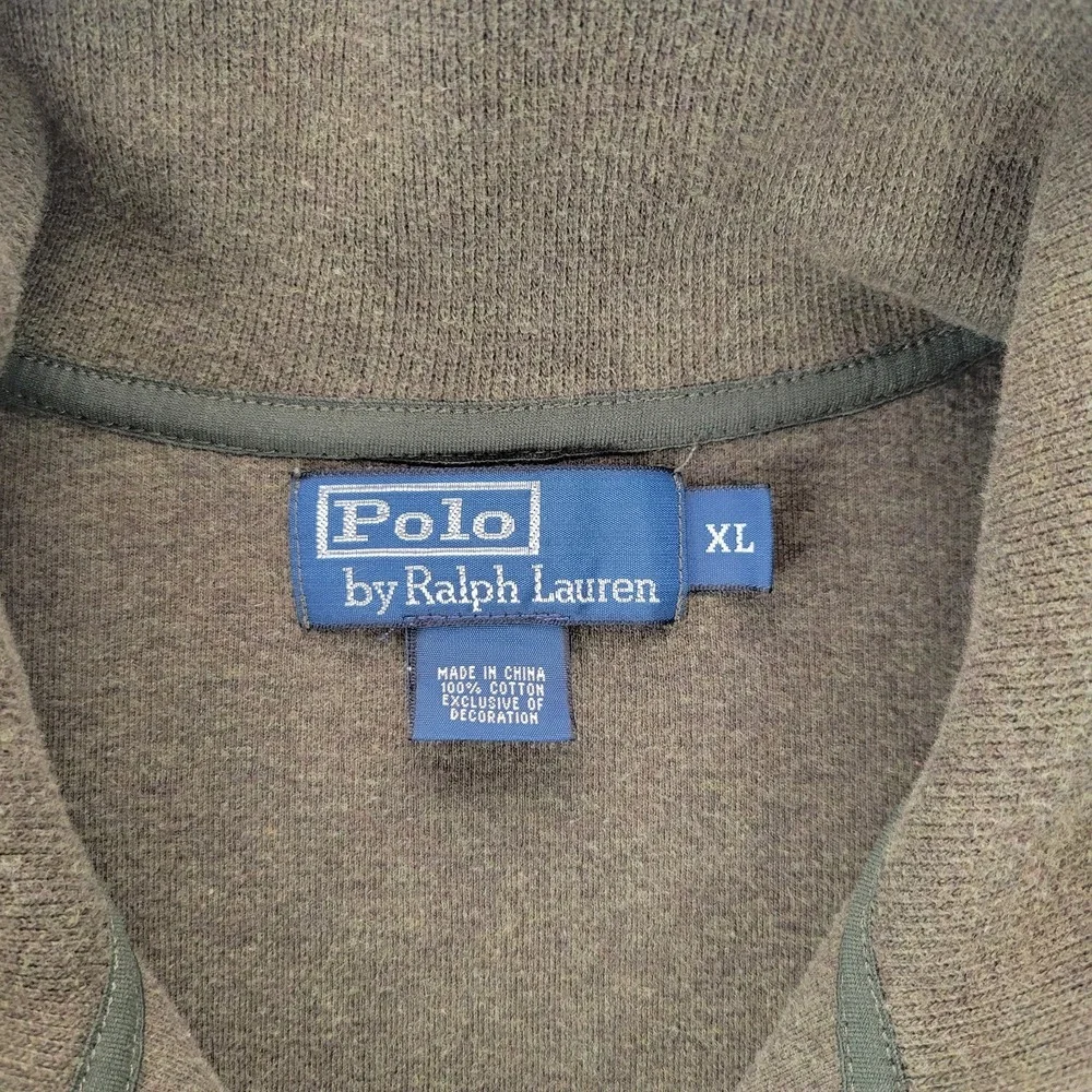 Polo Ralph Lauren Sweater Mens‎ XL Quarter Zip Pullover Knit Pony Preppy Green